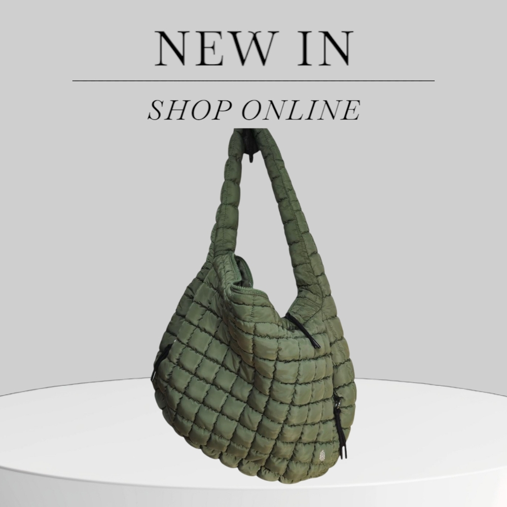 Free People Stylish Green Quilted Women's Bag
